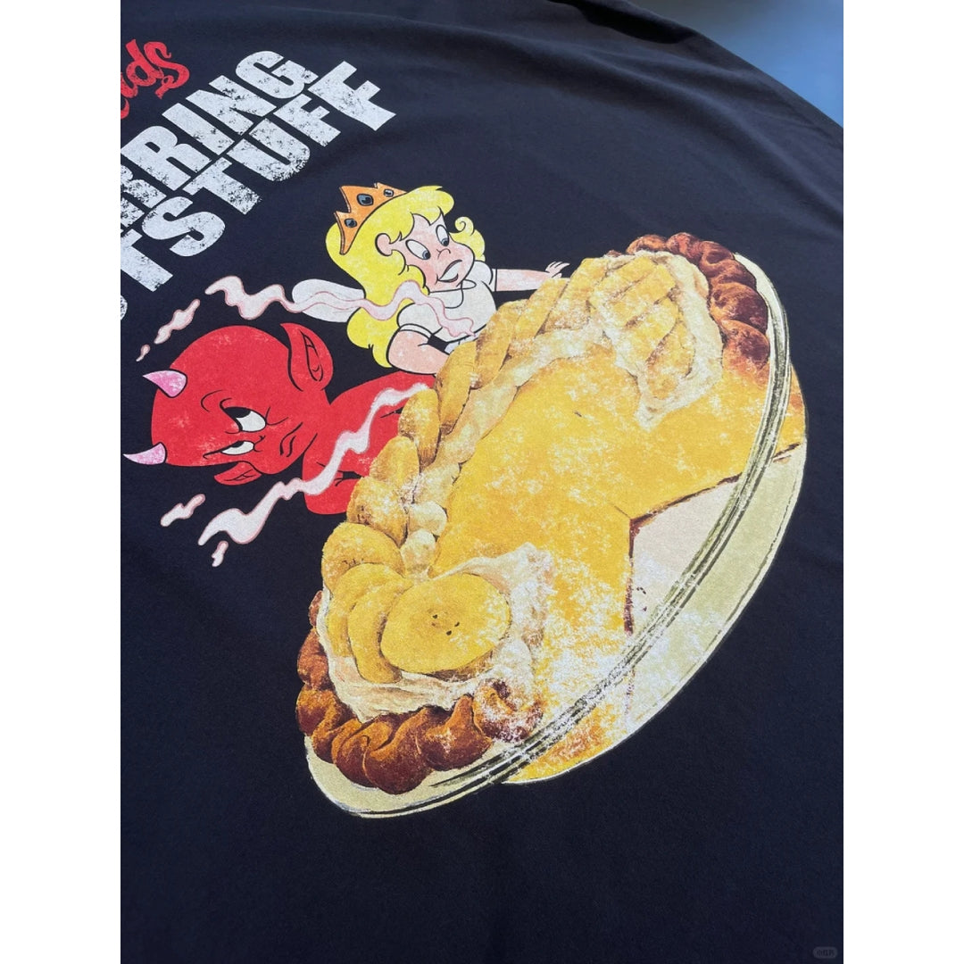 Purey Gluttonous Devil Kids Printed T-Shirt Black