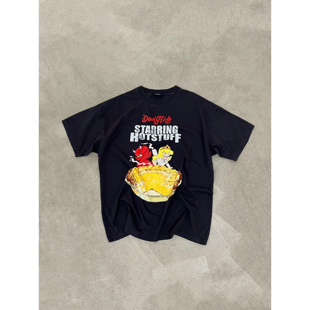 Purey Gluttonous Devil Kids Printed T-Shirt Black