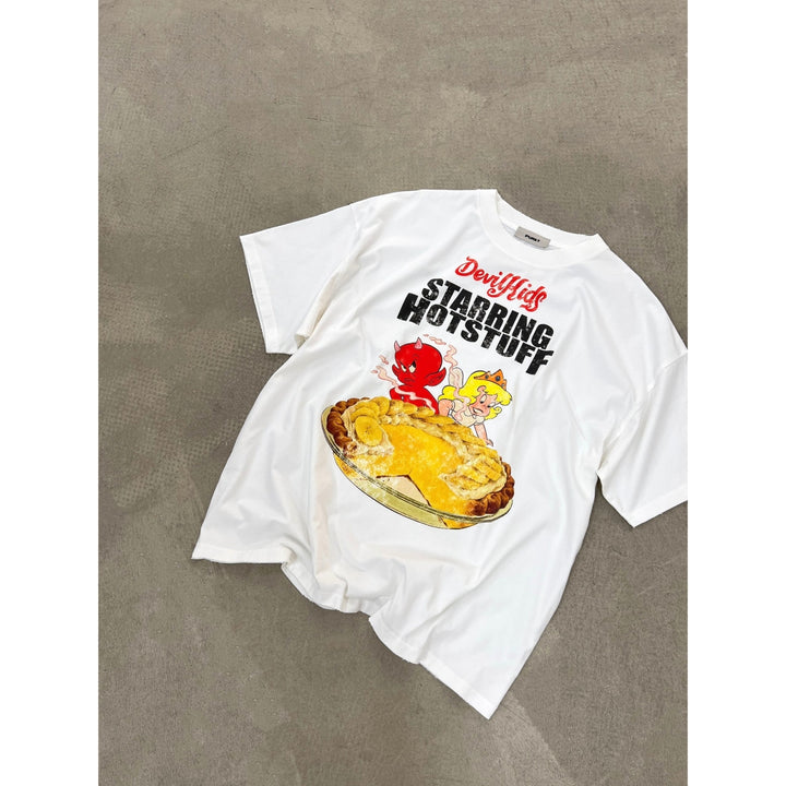 Purey Gluttonous Devil Kids Printed T-Shirt White