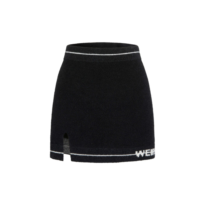Weird Market Basic Logo Knit Skirt Black - Mores Studio