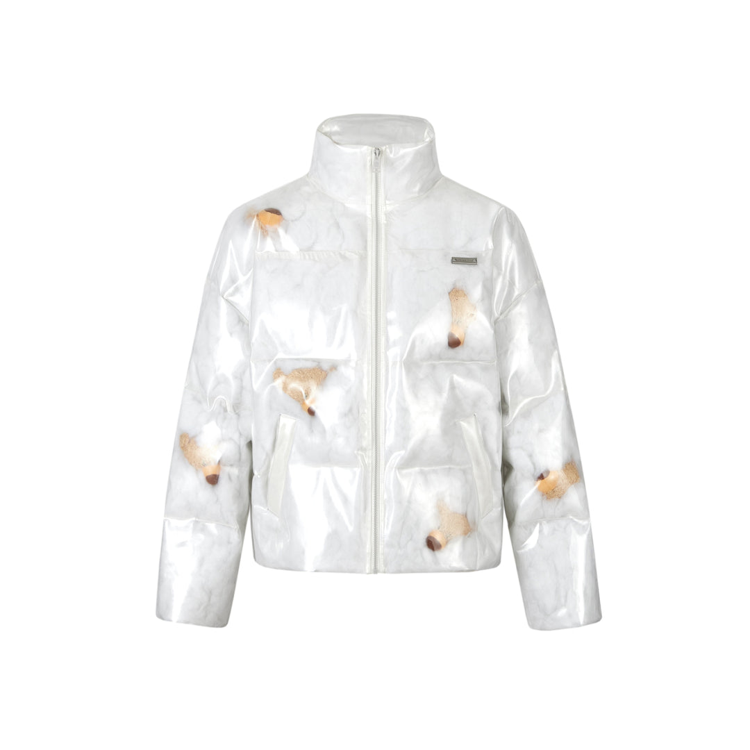 13De Marzo Bear Icon Transparency Down Jacket White - Mores Studio