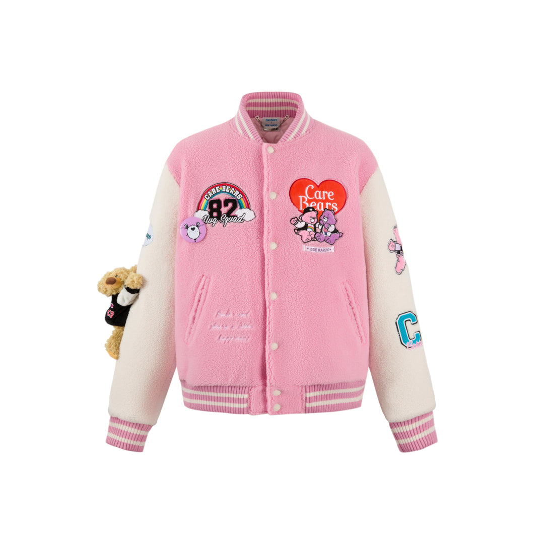 13De Marzo X Care Bears Fleece Baseball Jacket Pink - Mores Studio