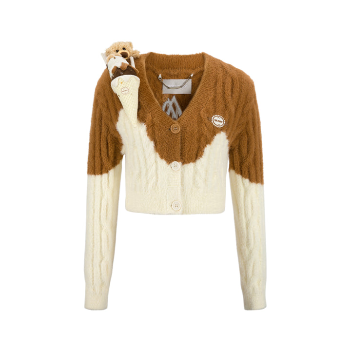 13De Marzo Doozoo Melt Ice Cream Knit Cardigan Brown - Mores Studio