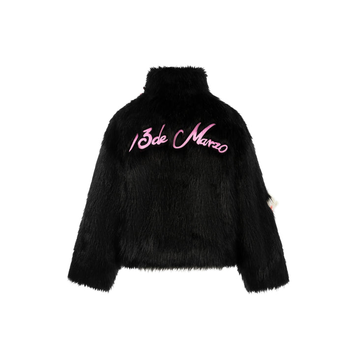 13De Marzo X Kuromi Bear Artificial Mink Coat Black - Mores Studio