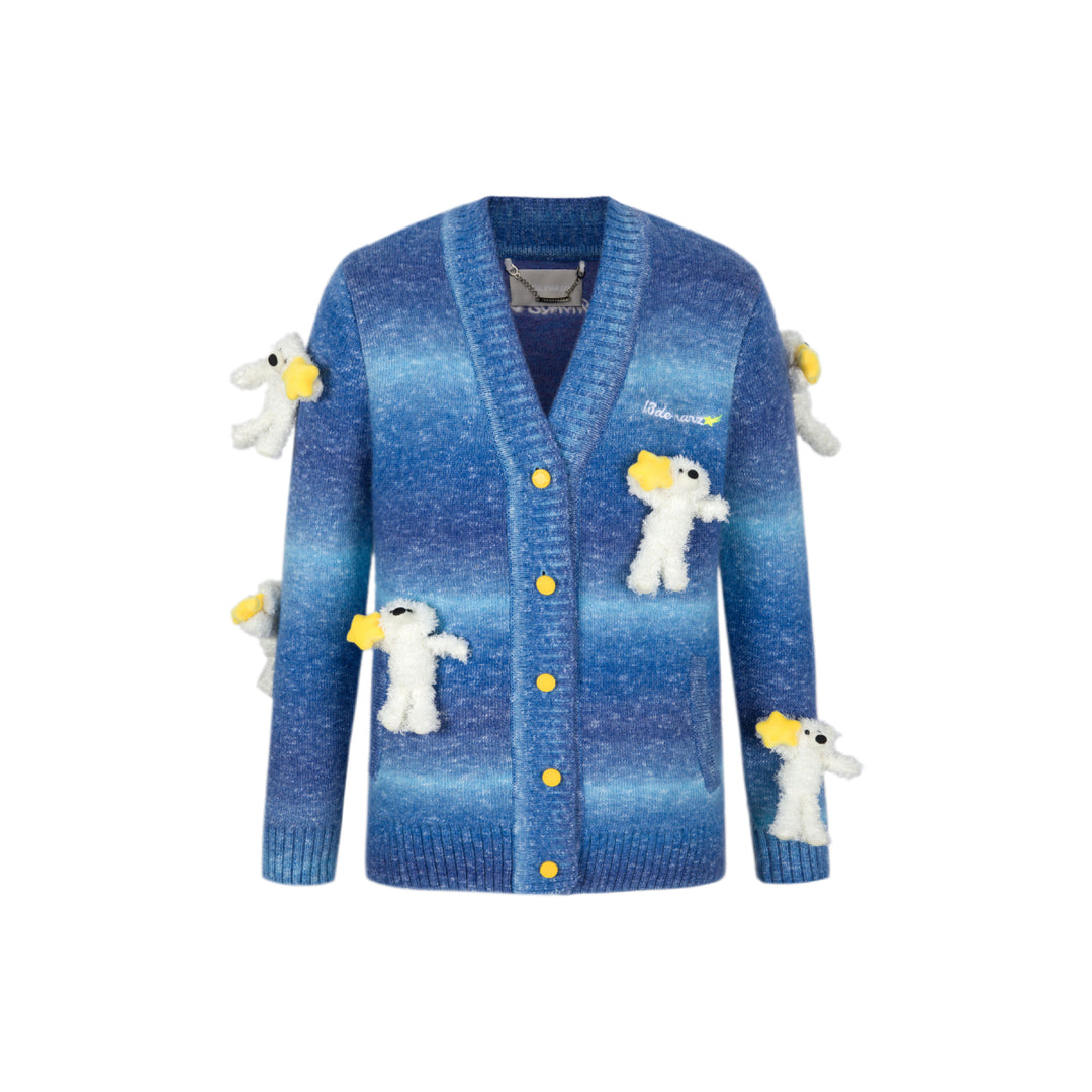 13De Marzo Mini Bears Star Luminous Cardigan Blue - Mores Studio