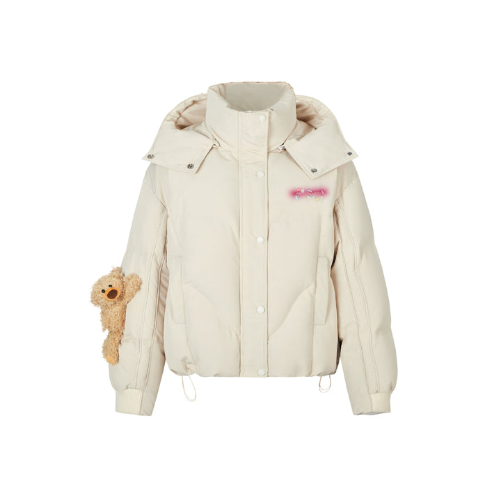 13De Marzo Neon Light Logo Down Jacket Cream - Mores Studio