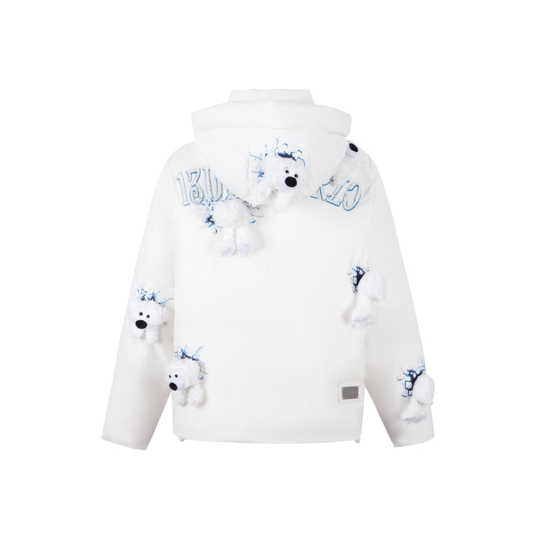 13De Marzo Ice Break Bear Down Jacket White - Mores Studio