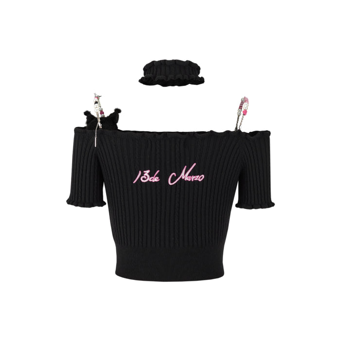 13De Marzo X Kuromi Knit Top Black