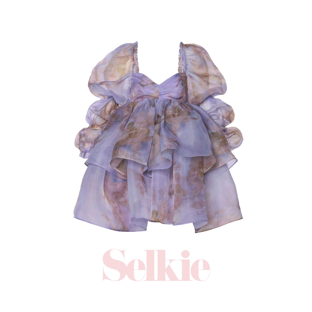Selkie The Moonlight Puff Dress Purple - Mores Studio