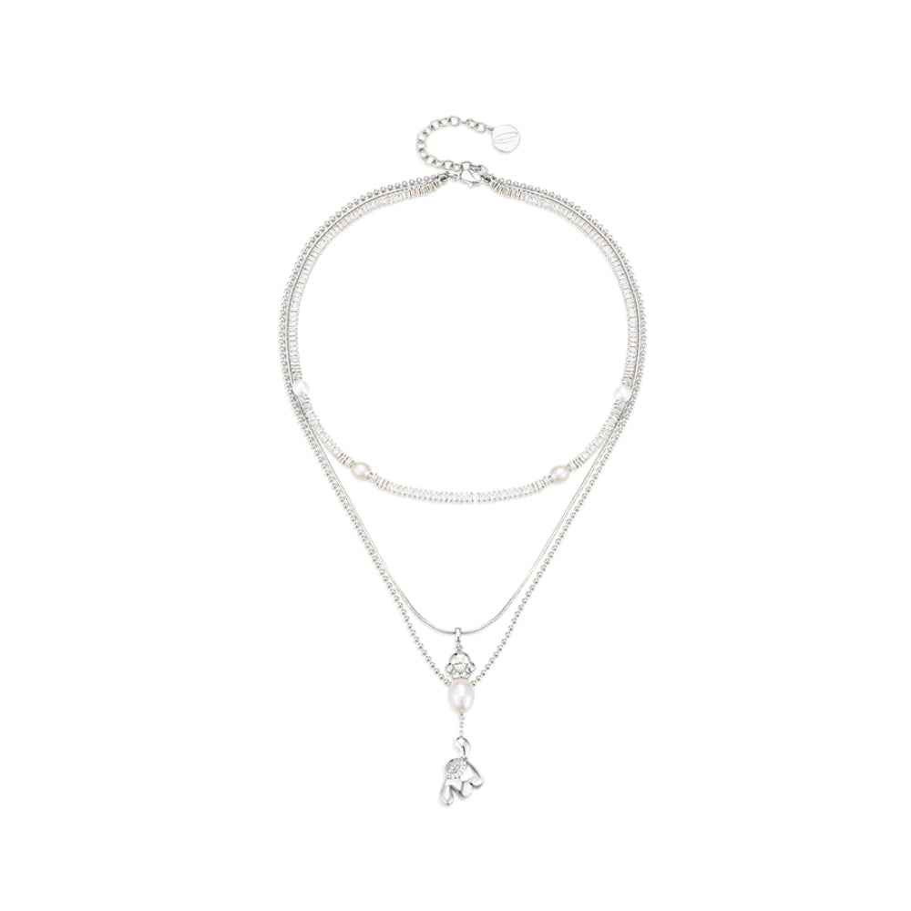Lost In Echo Yetti Balloons Three-Layer Necklace Sliver