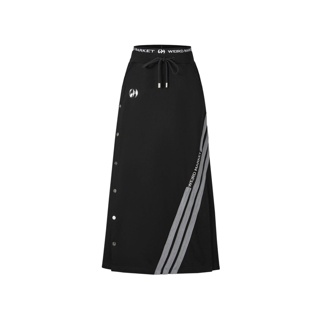 Weird Market 3M Reflective Striped Sport Skirt Black - Mores Studio