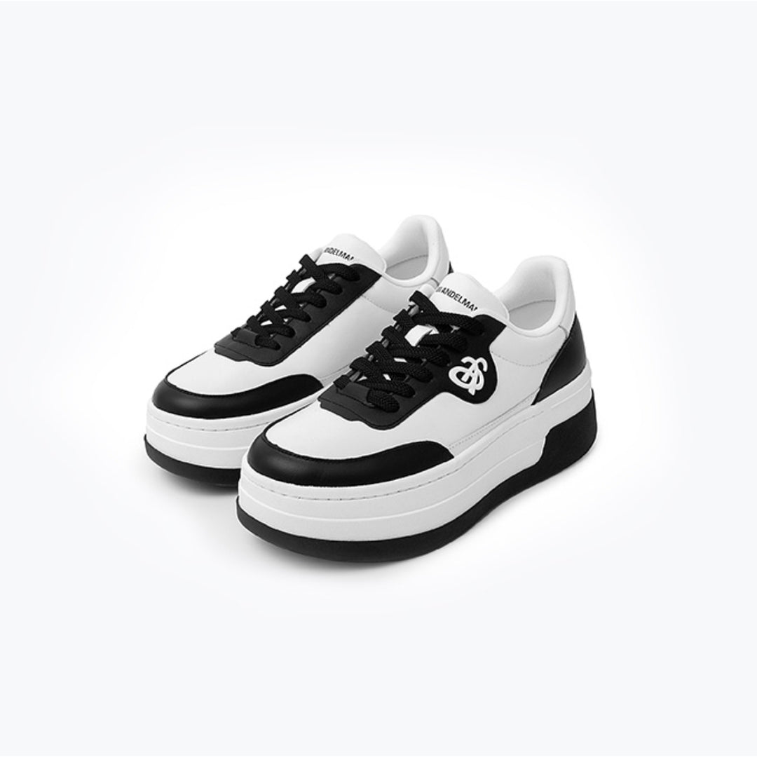 Ann Andelman Logo Heel Platform Sneaker Black