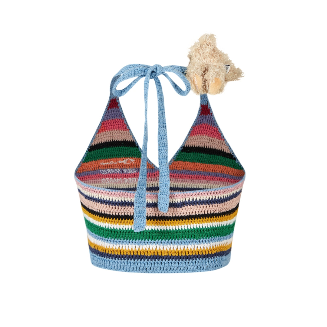 13De Marzo Colored Yarn Bear Knit Camisole Top