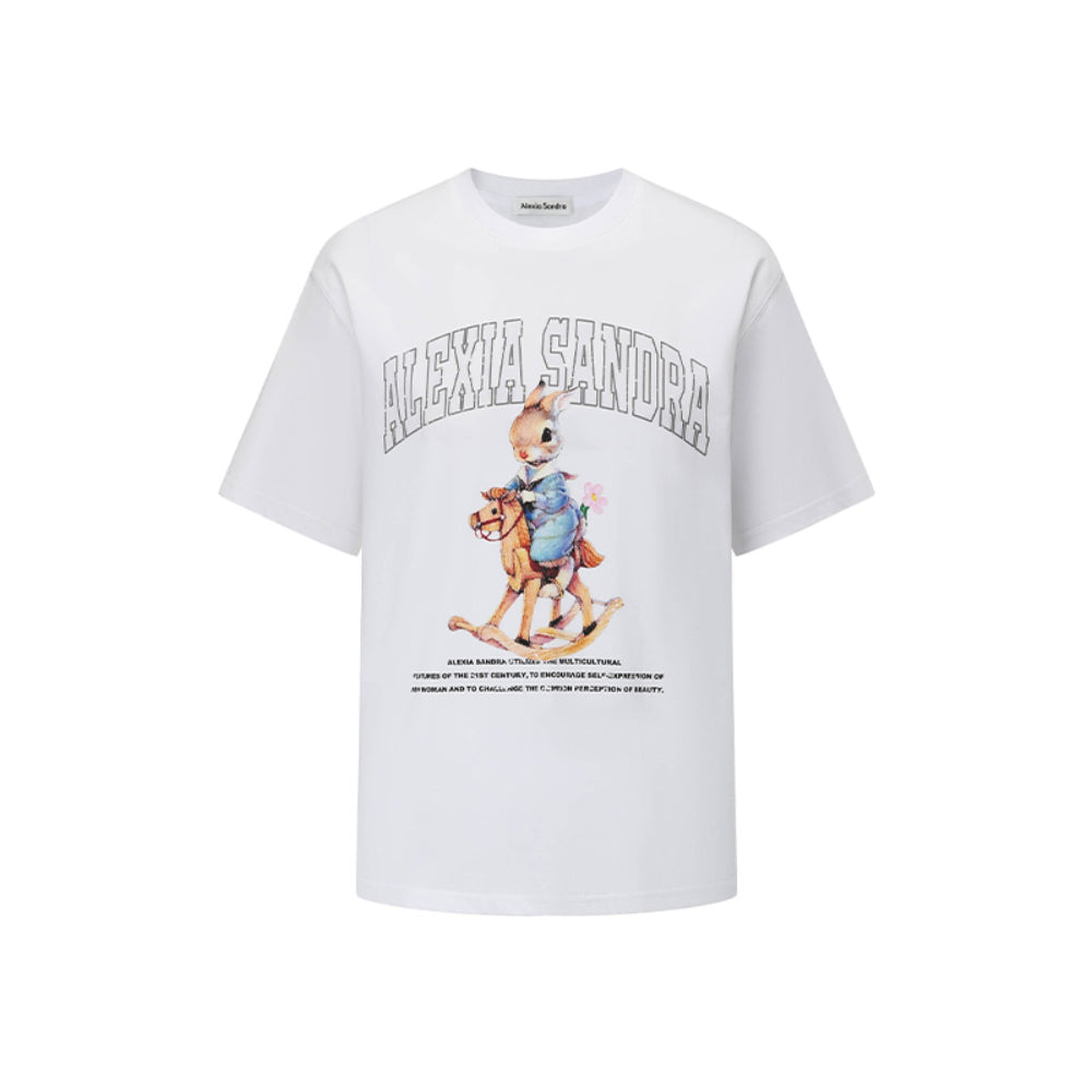 Alexia Sandra Printed Trojan Rabbit T-Shirt White