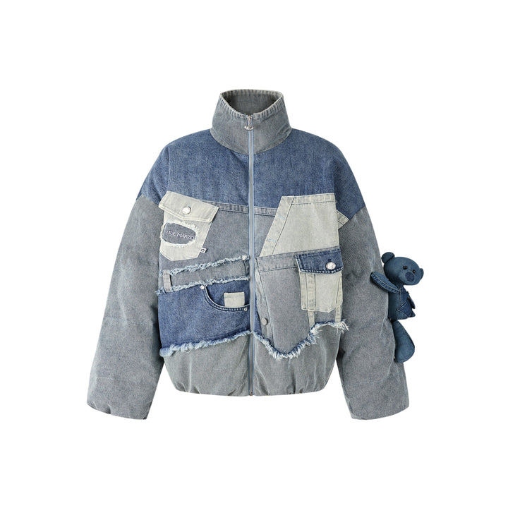 13De Marzo Denim Patch Pockets Down Jacket - Mores Studio