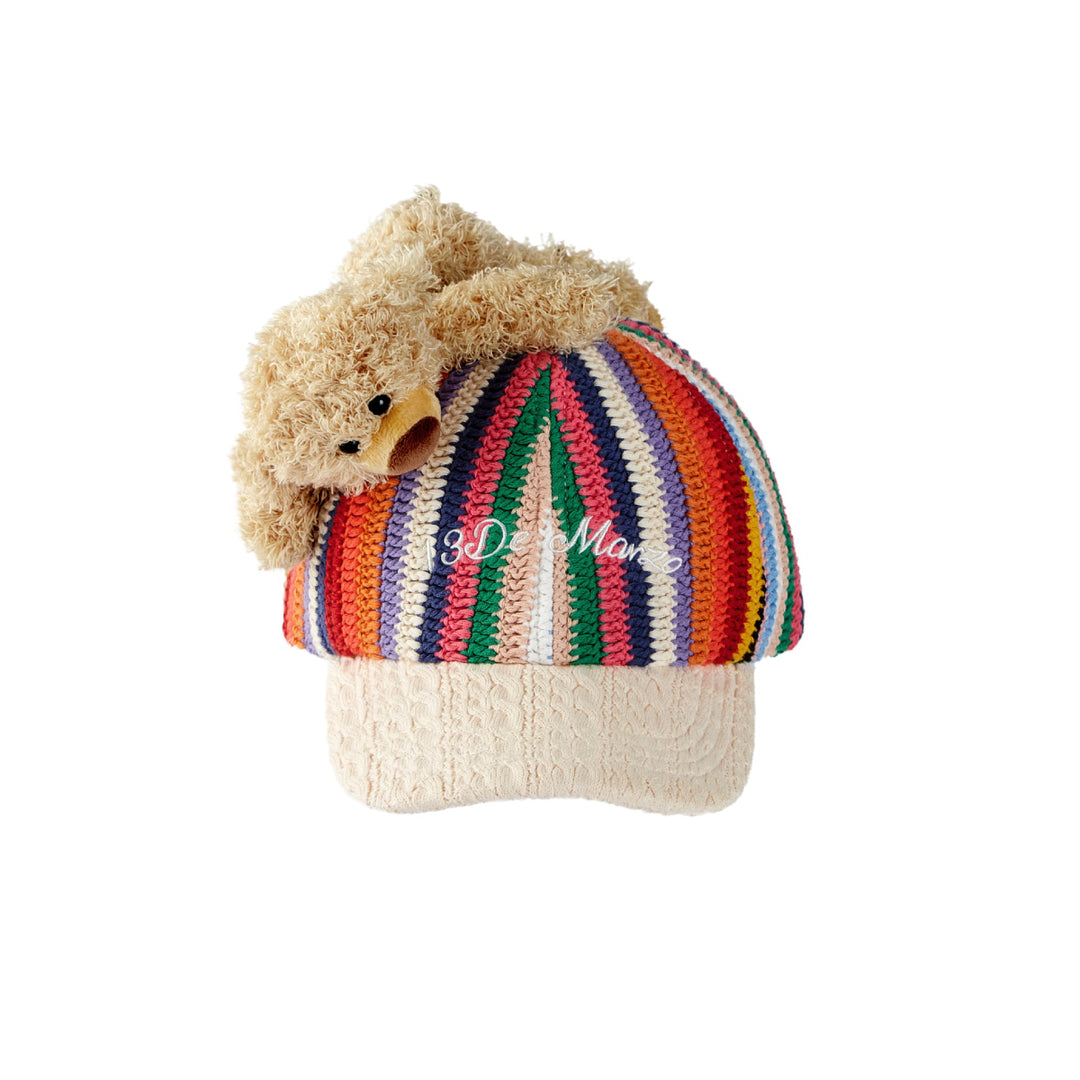 13De Marzo Colored Yarn Bear Cap