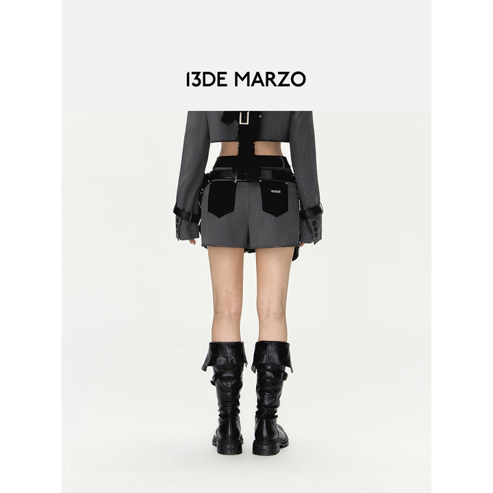 13De Marzo Plush Bear Belt Short Skirt