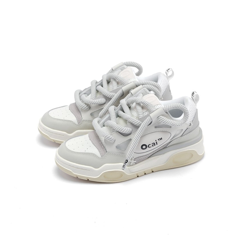 Ocai Retro Logo Sneaker White Grey
