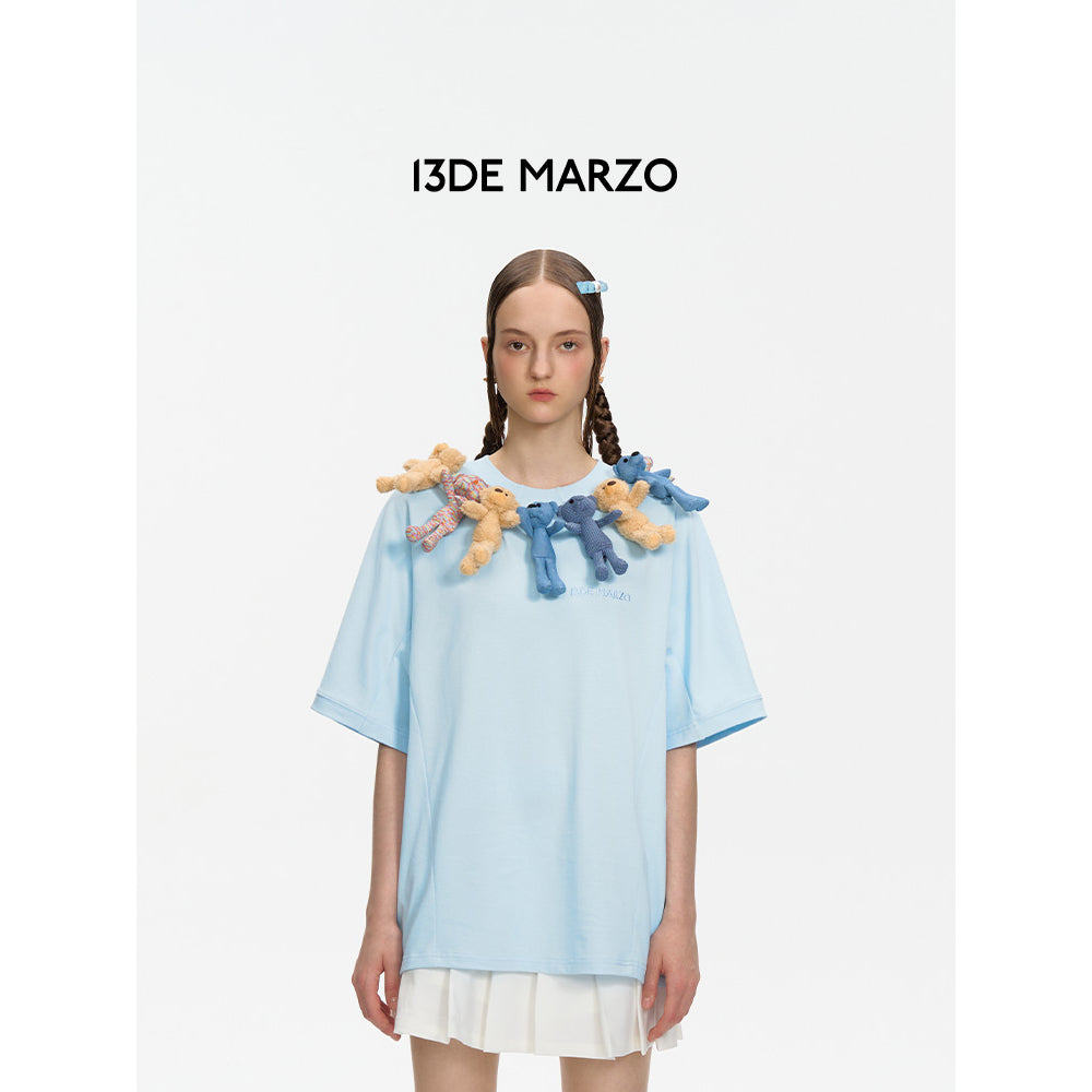 13De Marzo Mini Bears Collar Tee Blue - Mores Studio