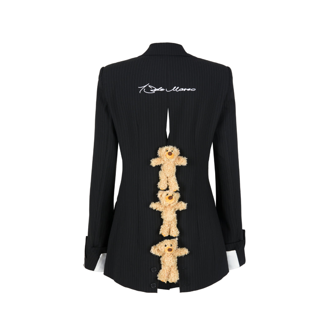 13De Marzo Multi Bears Back Split Suit Jacket