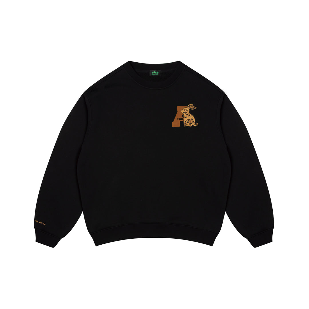 AFGK Embroidery Rabbit Logo Sweater Black