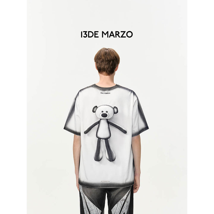 13De Marzo Outline Sketch Logo T-Shirt White