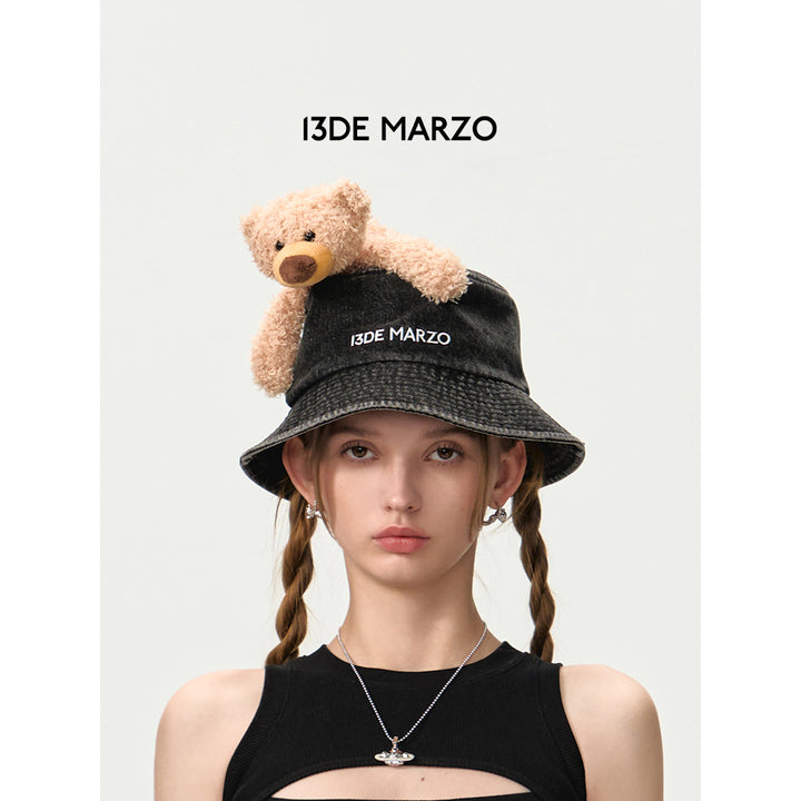 13De Marzo Doozoo Washed Denim Bucket Hat Black