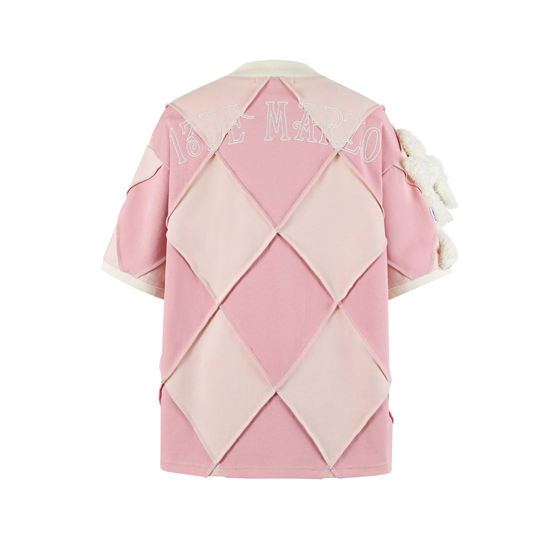 13De Marzo Hemming Diamond Checked T-Shirt Pink