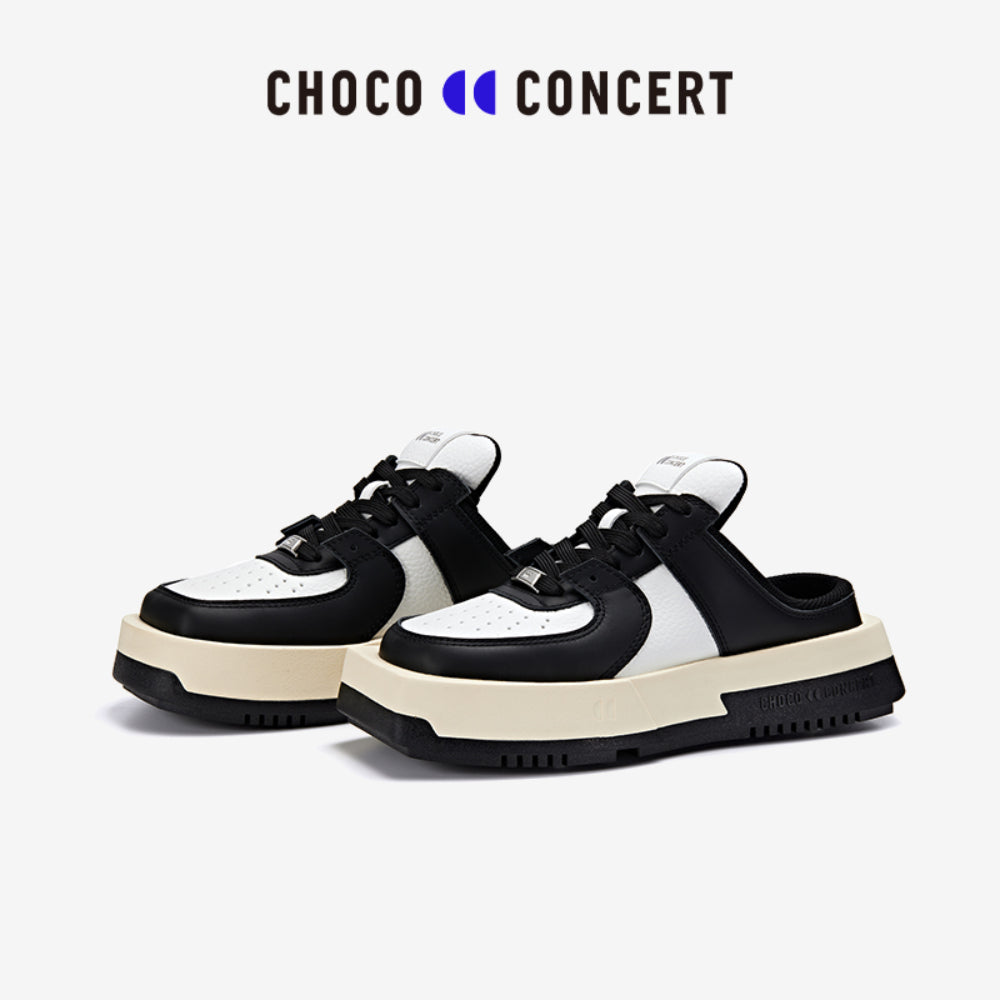 Choco Concert Mis-Matched Square Toe Slip On Black - Mores Studio