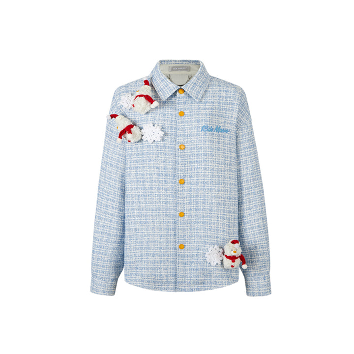 13De Marzo Christmas Snowman Bear Shirt Blue - Mores Studio