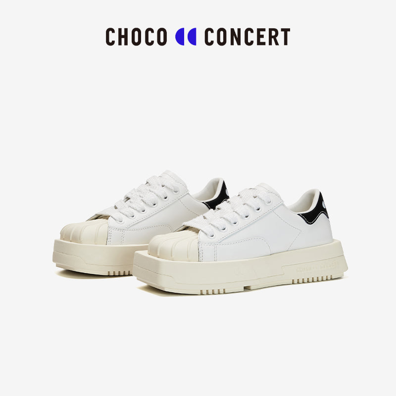 Choco Concert Mis-Matched Shell Toe Sneaker White - Mores Studio