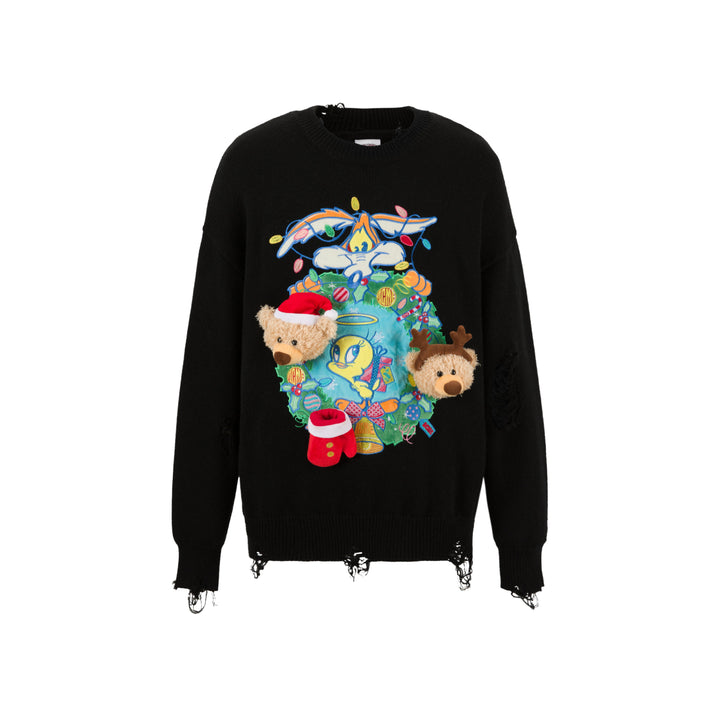 13De Marzo X Looney Tunes Tweety Christmas Sweater Black - Mores Studio