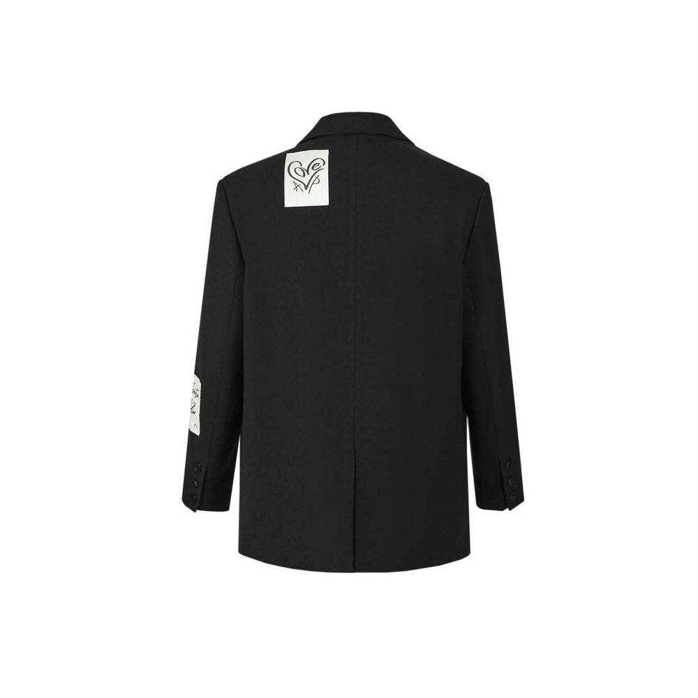 Aventen Pin Multi Memo Patch Suit Jacket Black - Mores Studio