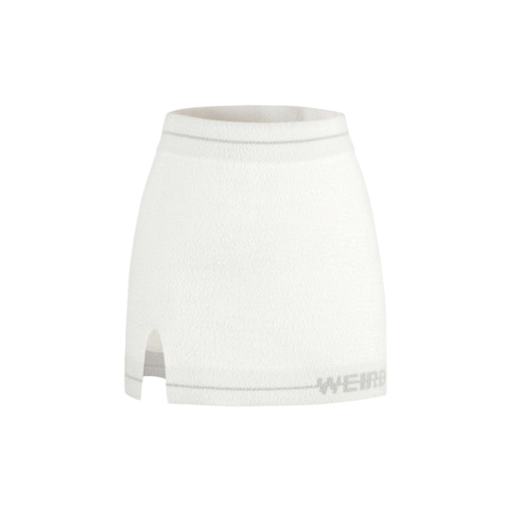 Weird Market Basic Logo Knit Skirt White - Mores Studio
