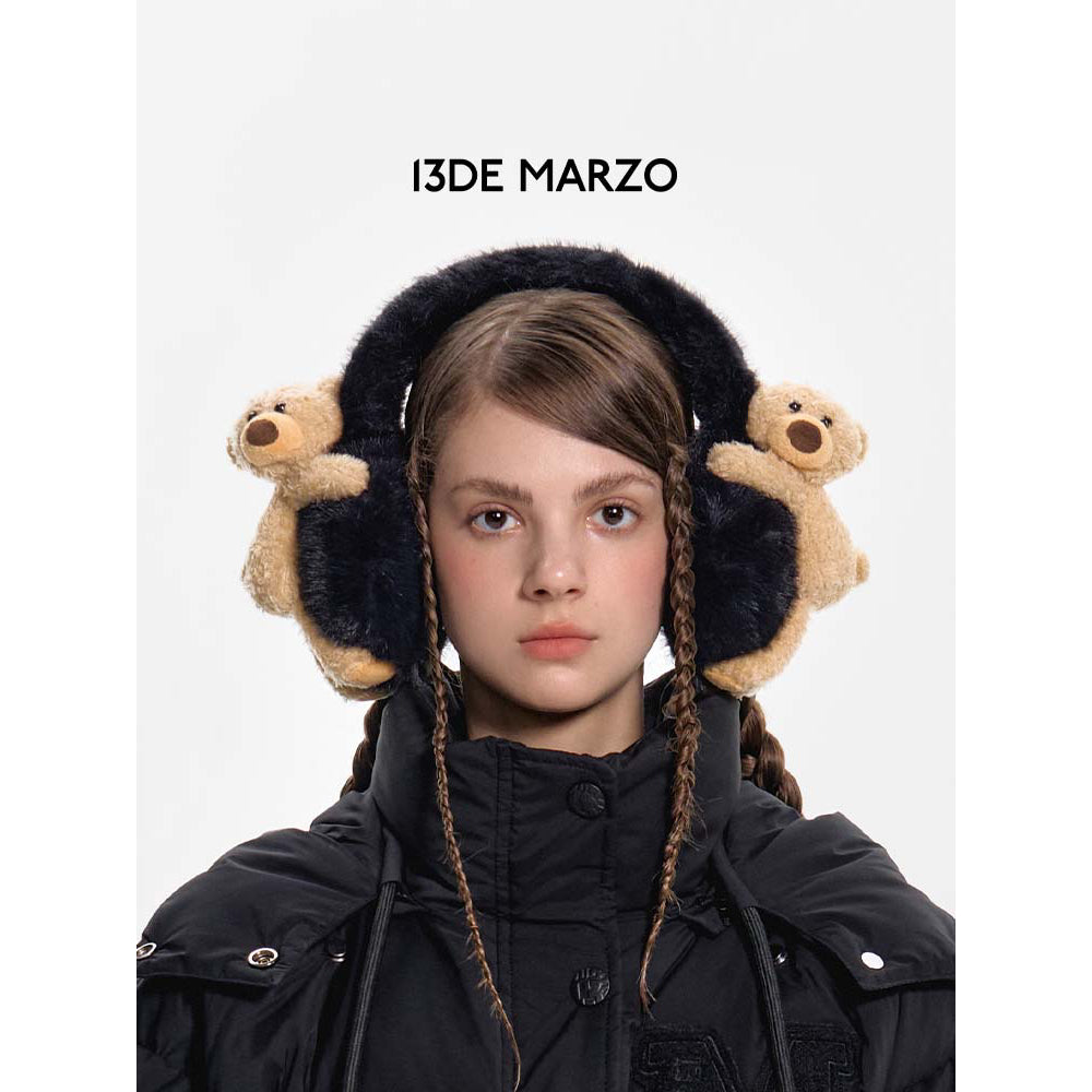 13De Marzo Doozoo Furry Earmuff Black - Mores Studio