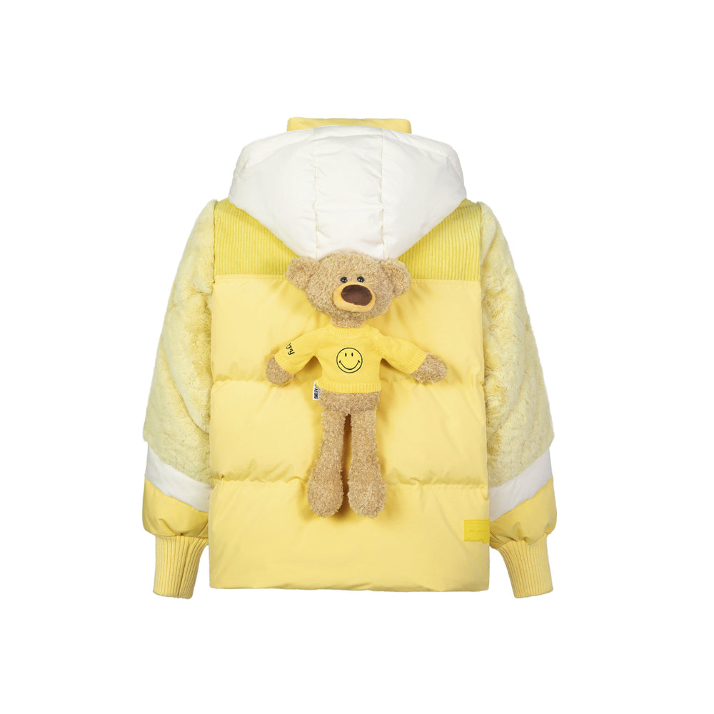 13De Marzo X Smiley Corduroy Pocket Patchwork Down Jacket Yellow - Mores Studio