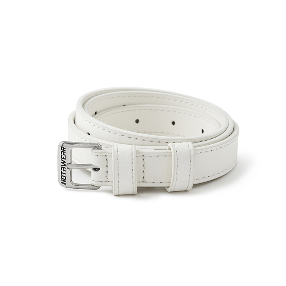 NotAwear Vintage Logo Leather Belt White - Mores Studio