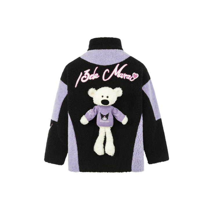 13De Marzo X Kuromi Color Blocked Bear Fleece Coat - Mores Studio