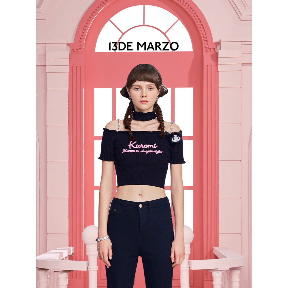 13De Marzo X Kuromi Knit Top Black