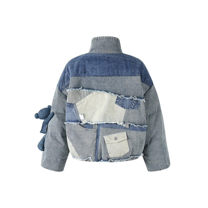 13De Marzo Denim Patch Pockets Down Jacket - Mores Studio