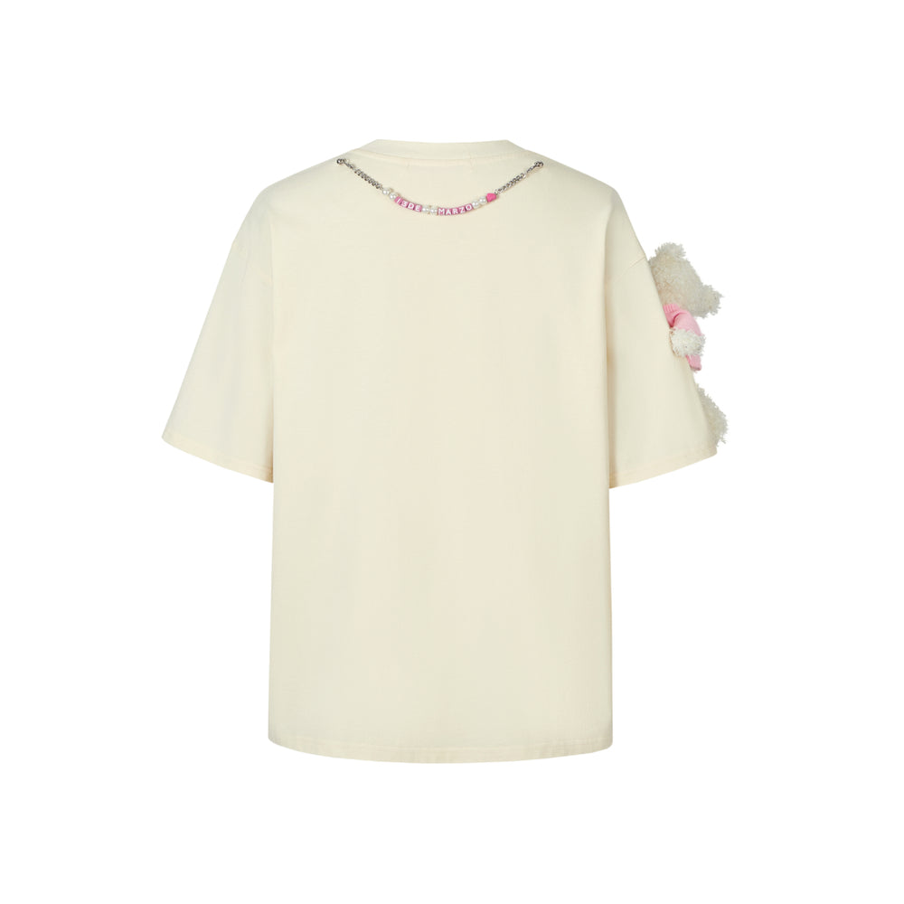 13De Marzo X Hello Kitty Plush Cake Letter T-Shirt Cream - Mores Studio