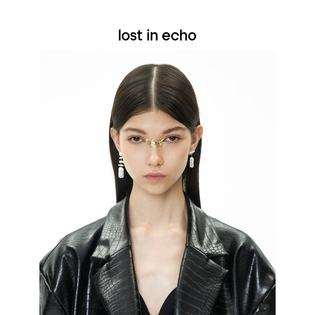 Lost In Echo Asymmetric Baroque Shaped Pearl Earrings - Mores Studio