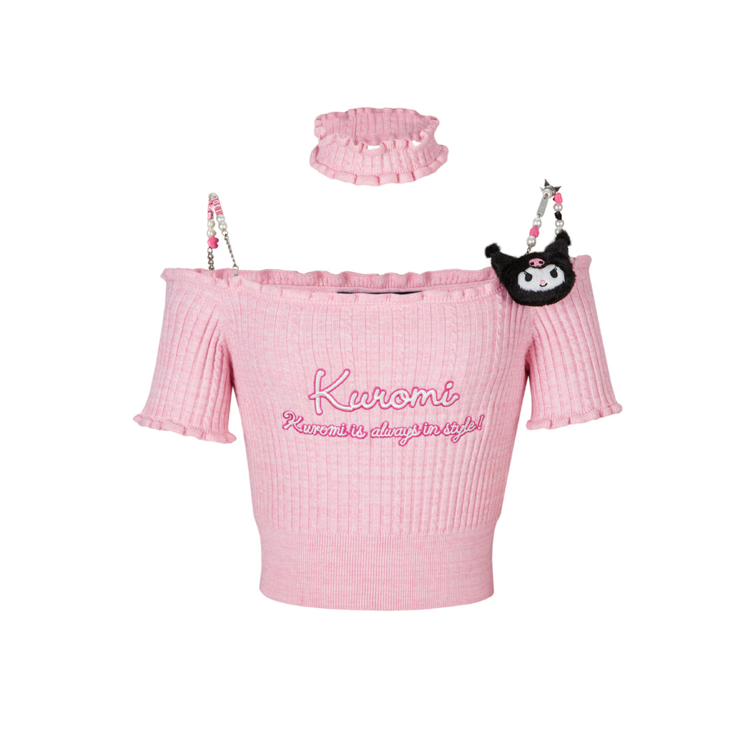 13De Marzo X Kuromi Knit Top Pink