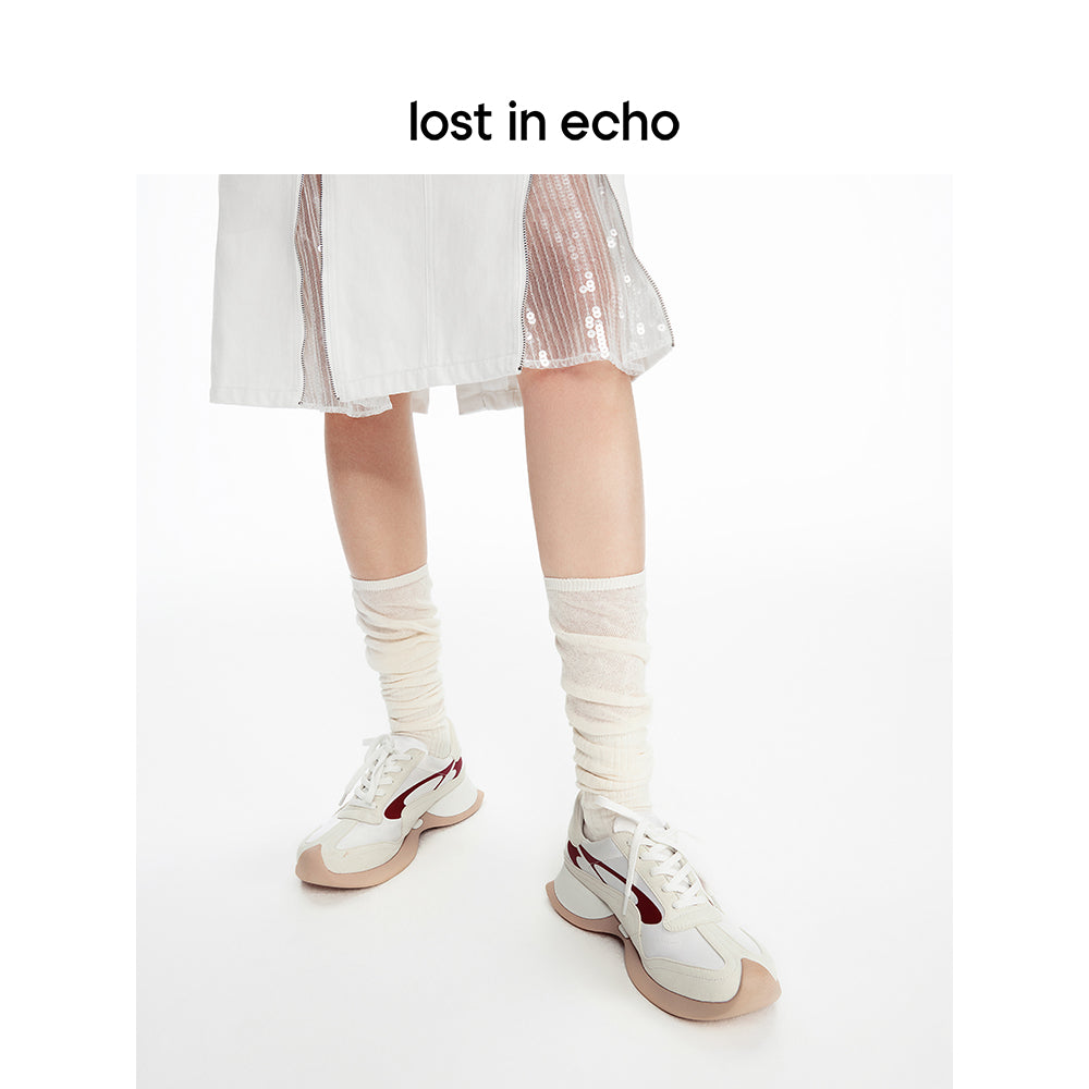 Lost In Echo Upturned Toe Retro Sneaker Beige