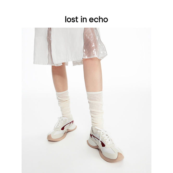 Lost In Echo Upturned Toe Retro Sneaker Beige
