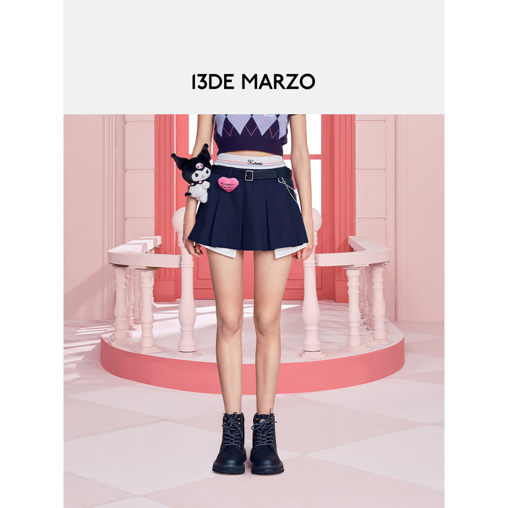 13De Marzo X Kuromi Logo Chain Belt Skirt - Mores Studio