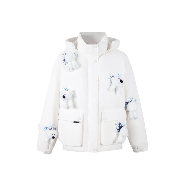 13De Marzo Ice Break Bear Down Jacket White - Mores Studio