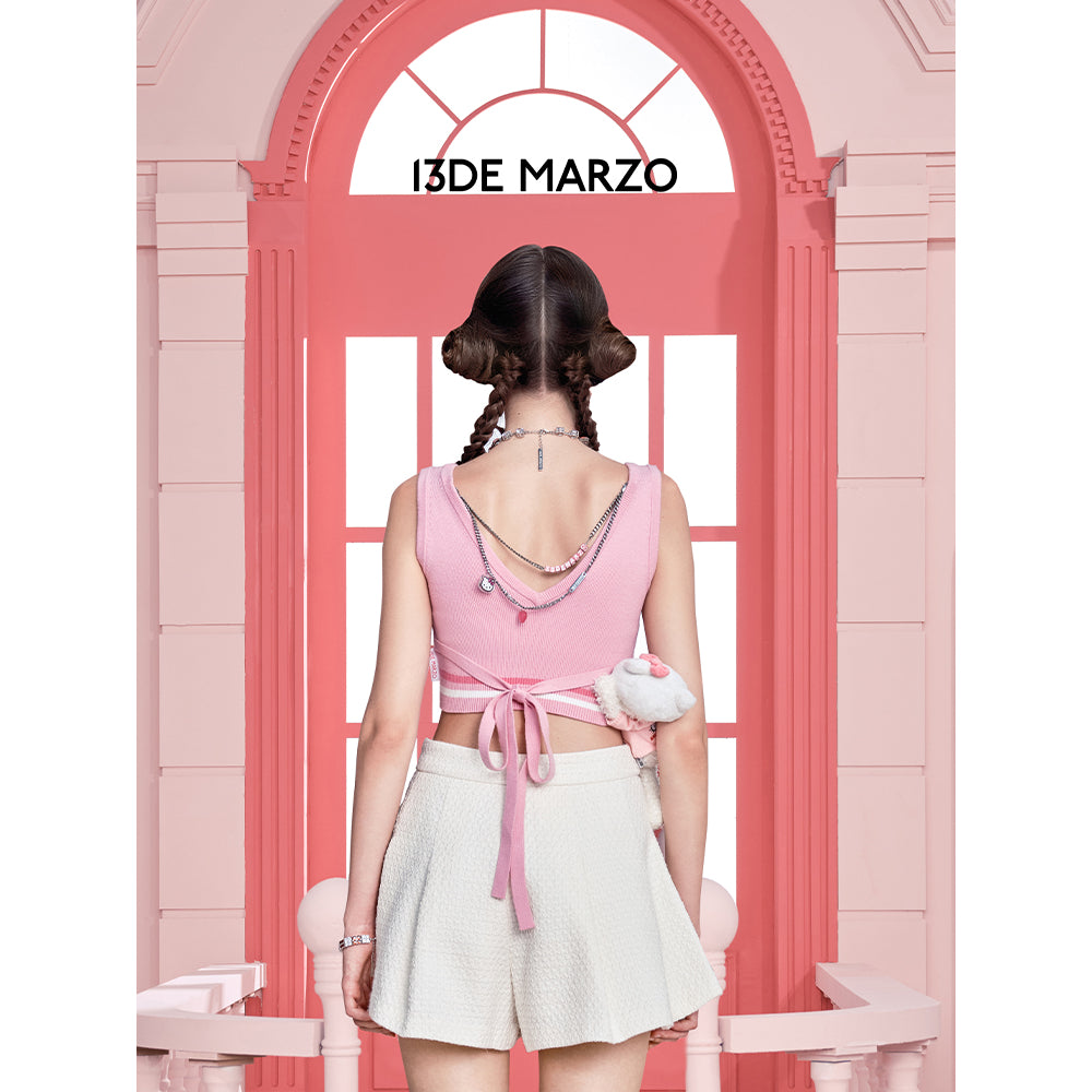 13De Marzo X Hello Kitty Lace Vest Top Pink - Mores Studio