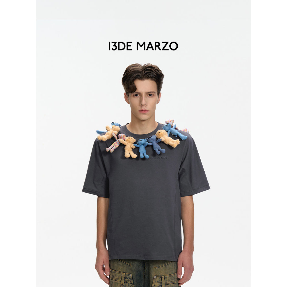 13De Marzo Mini Bears Collar Tee Dark Grey - Mores Studio