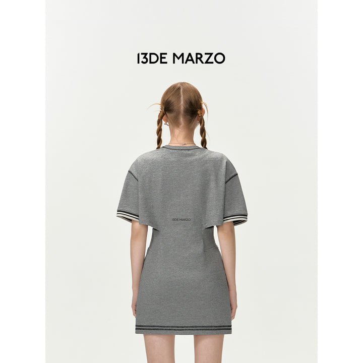 13De Marzo Doozoo Waist Cutting Tee Dress Grey
